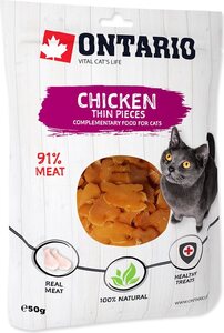 Ontario Cat poslastica 50g, tanki komadići piletine