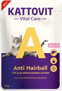 Kattovit vrećica za mačke Vital Care Anti Hairball 85g, losos