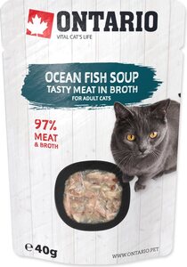 Ontario Cat Adult 40g, juha s komadićima oceanske ribe