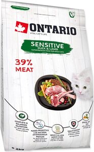 Ontario Cat Adult Sensitive/Derma 2kg, pačetina i janjetina