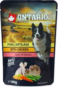 Ontario Dog vrećica 100g, svinjska hrskavica i piletina