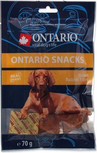 Ontario Dog Adult poslastica 70g, sušeni fileti zečetine