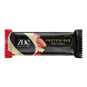 Zoe Protein Bar 50g White Chocolate Strawberry