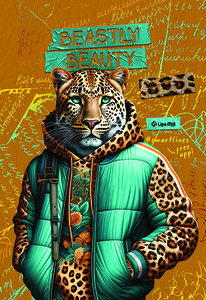 Bilježnica Fashion Animals, A4 kvadratići, 40 lista, meki uvez