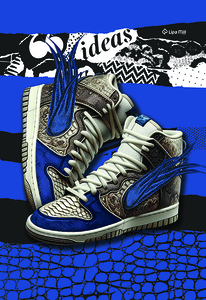Bilježnica Premium sneakers, A4 kvadratići, 42 lista, meki uvez