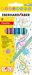 Flomasteri pastelni s gliterima Eberhard Faber, 8 boja