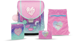 Školska torba set, anatomska, 4u1, Karbon, ABC A GIRL’S WORLD