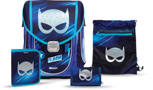 Školska torba set, anatomska, 4u1, Karbon, ABC SUPER HERO