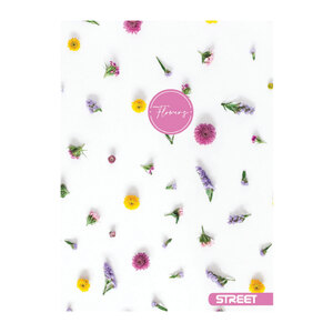Bilježnica Street FLOWERS, A4 kvadratići, 54 lista, meki uvez