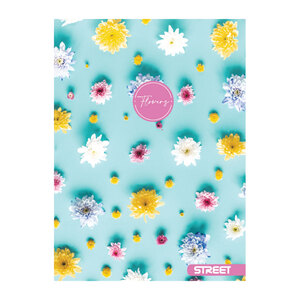 Bilježnica Street FLOWERS, A4 kvadratići, 54 lista, meki uvez