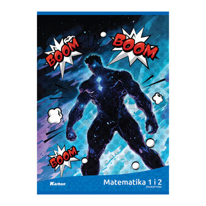 Pisanka Matematika 1 i 2 KARBON, B5 kvadratići, 24 lista, meki uvez