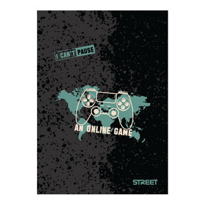 Bilježnica Street GAMING, A4 kvadratići, 54 lista, meki uvez
