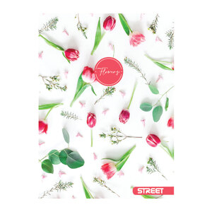 Bilježnica Street FLOWERS, A4 kvadratići, 54 lista, meki uvez