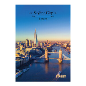 Bilježnica Street SKY LINE CITY, A4 kvadratići, 54 lista, meki uvez