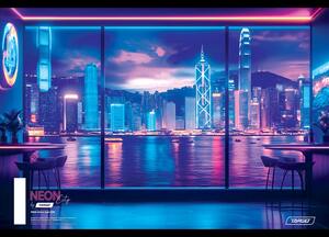 Bilježnica, Target City Neon, A4, geometrija, 54 lista, meki uvez