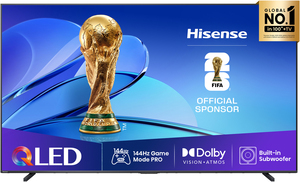 Hisense 98" QLED TV 98E7Q, 4K UHD, VIDAA Smart TV, 144Hz Game Mode PRO, Dolby Vision-Atmos, AI 4K Upscaler