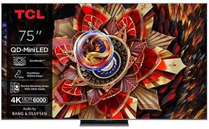 TCL 75" QLED Mini LED TV 75C9K, 4K, Google TV, 144Hz Motion Clarity Pro, Dolby Vision IQ & Dolby Atmos, HDR10+
