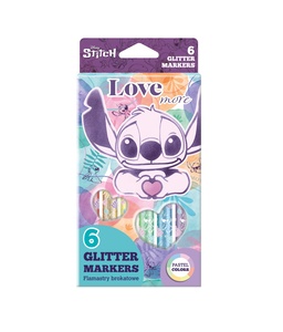 Flomasteri sa šljokicama Disney Fashion, 6 boja, Stitch