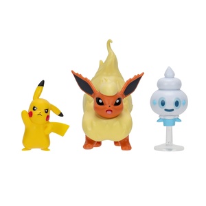 Pokemon Battle Figure, 3 figure, Pikachu, Vanillite, Flareon