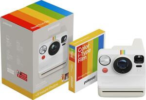 POLAROID Instant fotoaparat Now Gen 3 Pebble White + Color Film Bundle (8 slika)