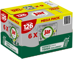 Jar Platinum tablete za strojno pranje posuđa, Lemon, 126 kom, Mega Pack