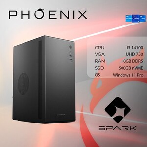 Phoenix SPARK X-105 Intel i3 14100, 8GB DDR5, NVME SSD 500GB, 500W, Windows 11 PRO, stolno računalo