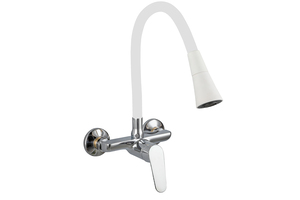 Inter Ceramic zidna slavina za sudoper Linni mjed krom/bijela