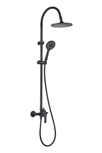 Inter Ceramic tuš sustav s tuš ružom s 1 funckijom i tuš palicom s 5 funkcija silikon/mjed/SS201 mat crna