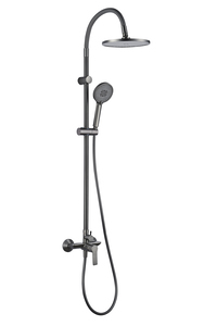 Inter Ceramic tuš sustav s tuš ružom s 1 funckijom i tuš palicom s 5 funkcija silikon/mjed/SS201 gun grey