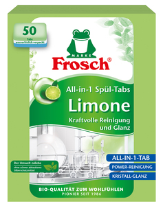 Frosch All-in-1 tablete za perilicu posuđa, limeta, 50 kom