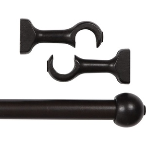 LUANCE set karniša, drveni, promjer 28 mm, 180 cm, mat crna