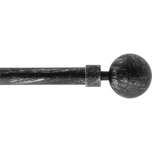 LUANCE set karniša, razvlačni, promjer 16-19 mm, 120-210 cm, basic, crna s uzorkom