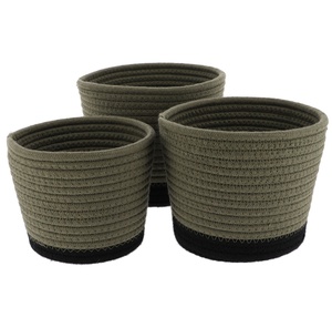 TENDANCE set košara 3/1, pamuk, khaki/crna