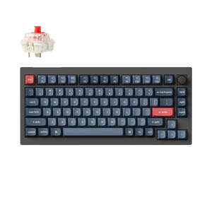 Keychron V1 Max, Red Gateron Jupiter switch, US layout, 75% veličina, bežična mehanička tipkovnica, crna, V1M-D1