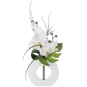 Atmosphera umjetno cvijeće u vazi - orhideja, 44 cm, bijela
