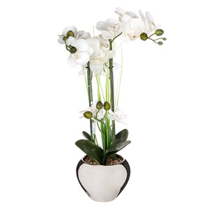 Atmosphera umjetno cvijeće u tegli - orhideja, 53 cm, srebrna