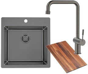 Alveus set PURE 30 i slavina FLORA Anthracite