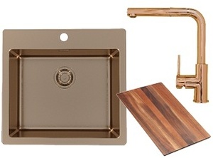 Alveus set PURE 70 i slavina ZEOS-P Copper