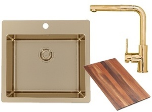 Alveus set PURE 70 i slavina ZEOS-P Bronze