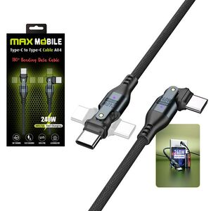 MaxMobile data kabel Type C, 240W, 5A, 1.2 m, crni