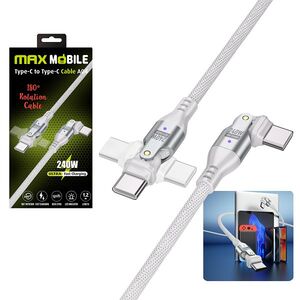 MaxMobile data kabel Type C, 240W, 5A, 1.2 m, bijeli