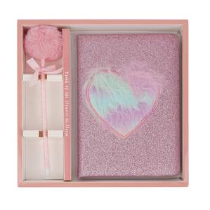 Poklon set, dnevnik i kemijska olovka Pink Heart