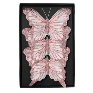 Leptiri 12xh9,7cm, 3kom, blush roza