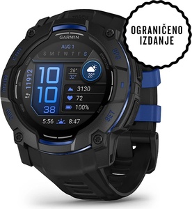 Garmin Instinct 3 Amoled, 50mm, Black Bolt Blue, 010-03020-03, pametni sat