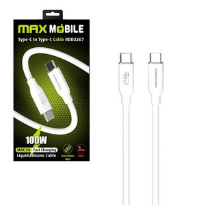 MaxMobile data kabel Type C, QC 100W, 5A, 3 m, bijeli