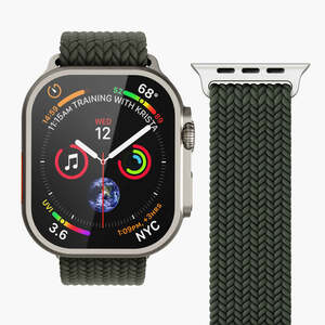Vonmählen zamjenski remen za Apple Watch 44/45/46/49 mm, Olive Woven Loop, One Size