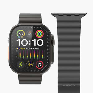 Vonmählen zamjenski remen za Apple Watch 44/45/46/49 mm, Black Link Bracelet Pro, One Size