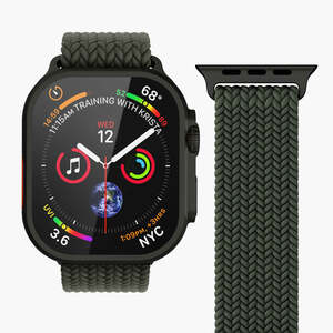 Vonmählen zamjenski remen za Apple Watch 44/45/46/49 mm, Olive Black Woven Loop, One Size