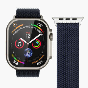 Vonmählen zamjenski remen za Apple Watch 44/45/46/49 mm, Navy Woven Loop, One Size