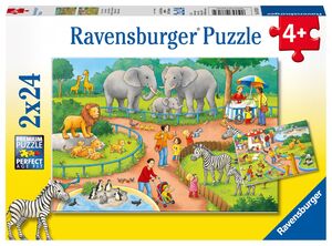 Ravensburger 2x24 kom puzzle A Day at the Zoo
